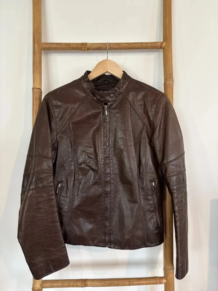 Veste en cuir de buffle marron Vintage Oakwood
