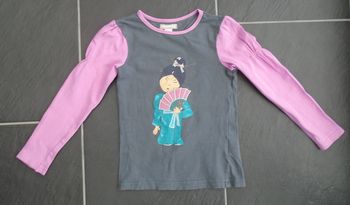 Joli tee-shirt manches longues bicolore fille 4 ans