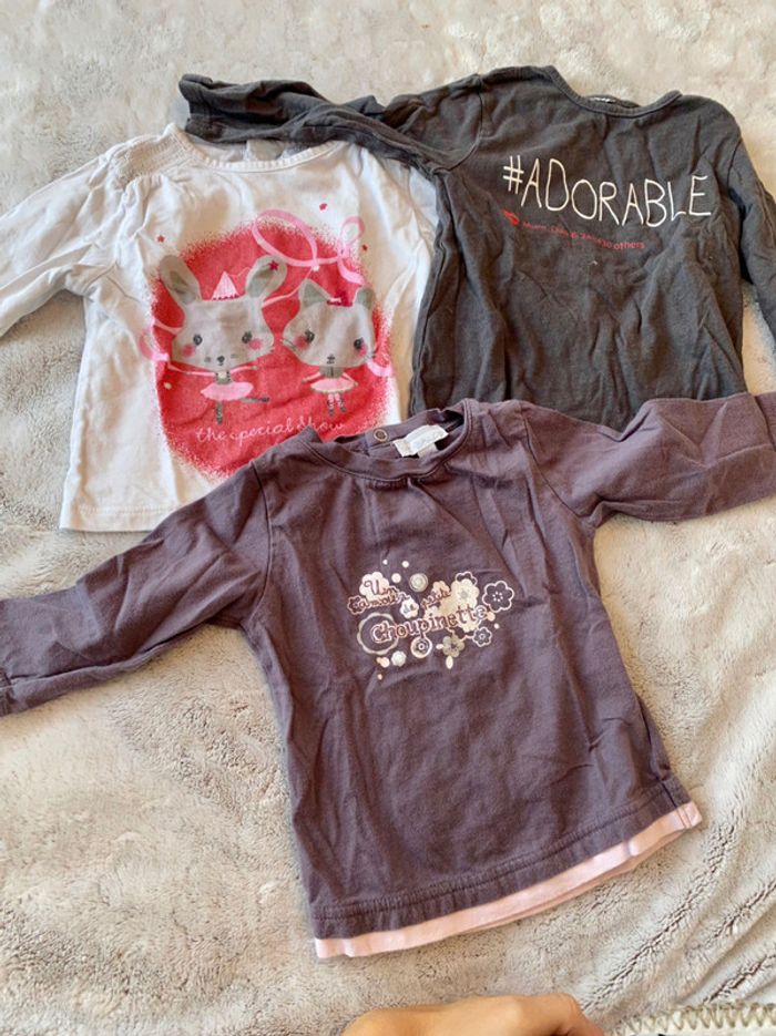 Lot de 3 t-shirts ML 12mois
