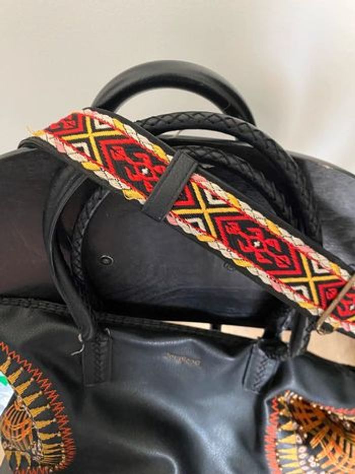 Sac Desigual noir & orange brodé – grand format, original - photo numéro 2