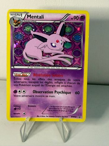 Carte promo Pokémon Mentali BW92 noir et blanc 