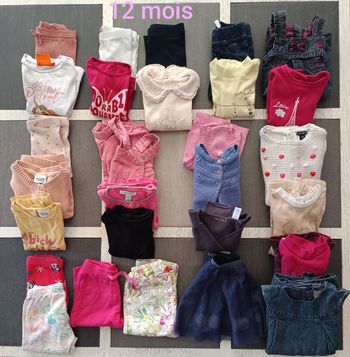Lot automne/hiver fille 12 mois 