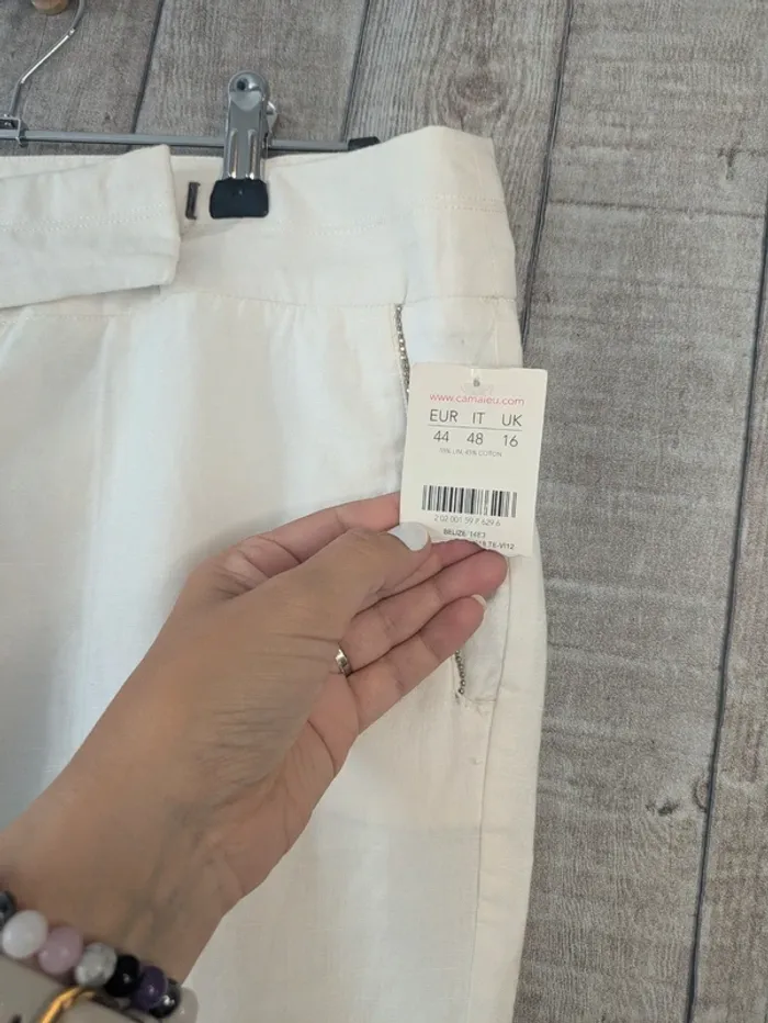 Pantalon en lin Neuf Camaïeu 44 - photo numéro 4