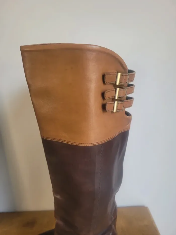 Botte bocage bien colore marron talon large - photo numéro 3