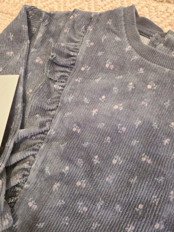 Pyjama velours côtelé gris motif liberty kiabi 36 mois 3 ans - photo numéro 2
