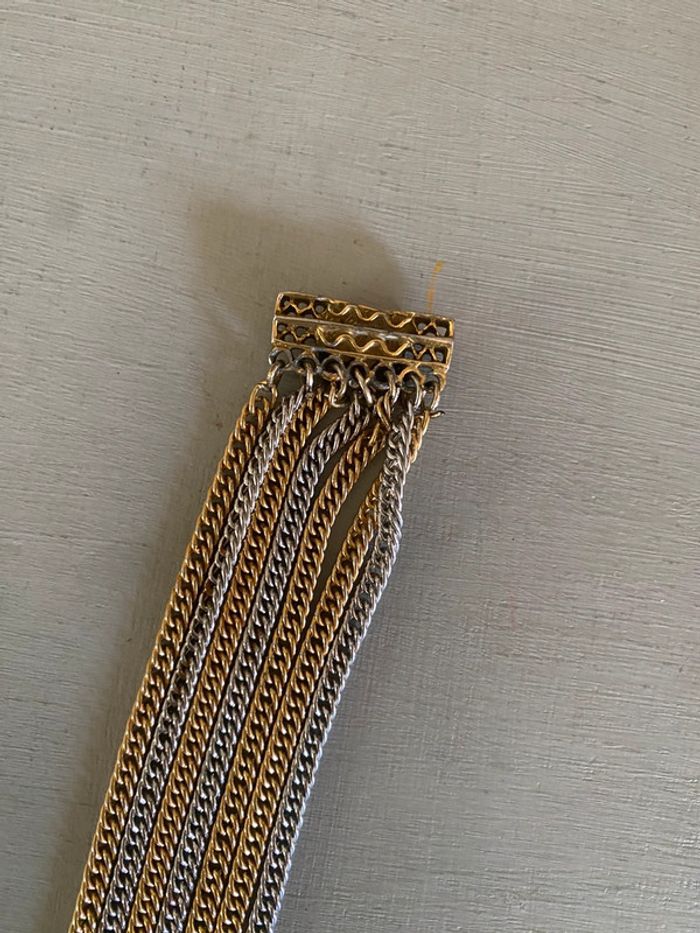 Collier sautoir à plusieurs chaînes en métal argenté et doré - photo numéro 12