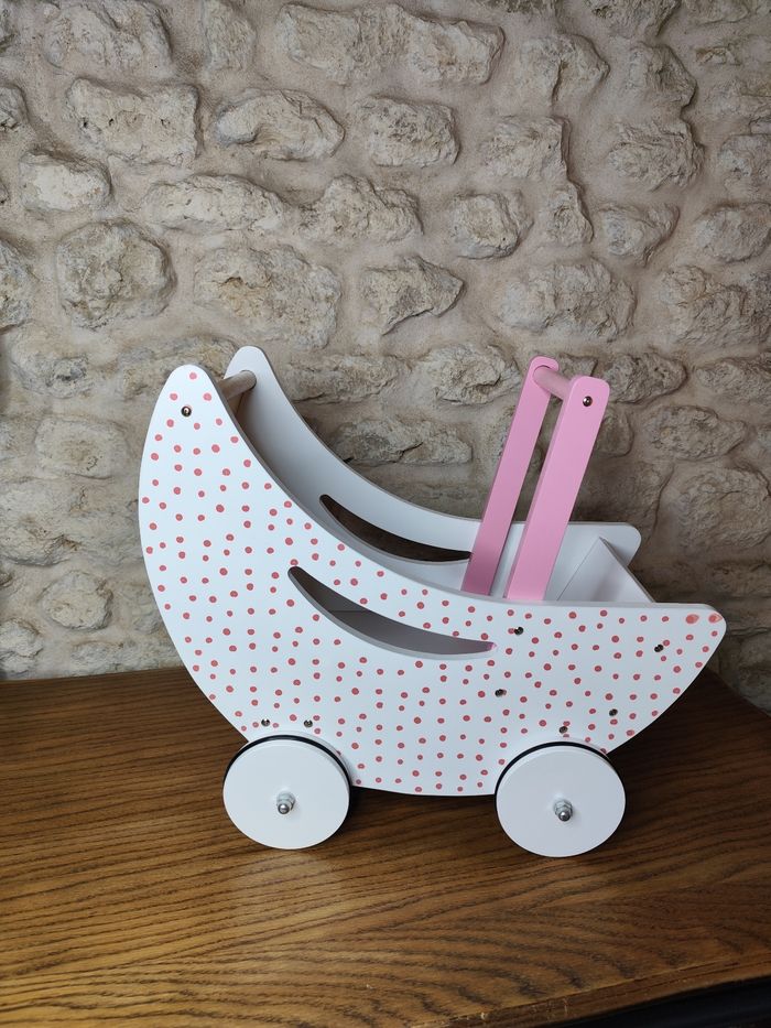 Landau en bois – Chariot de marche stable pour bébé - photo numéro 2