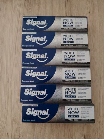 Dentifrice signal white now