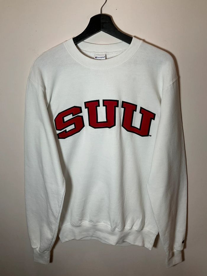 Sweat universitaire à col rond blanc pour homme Champion SUU taille S 252