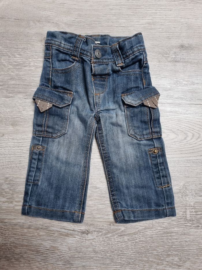 Jean Cargo Bébé Tape à l'œil - 3 Mois Très Bon État - photo numéro 1