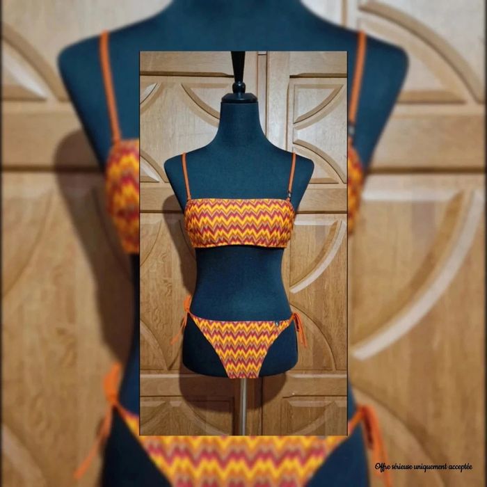 Bikini Undiz Neuf 33€- Taille S/36 - Zigzag orange jaune – Été plage