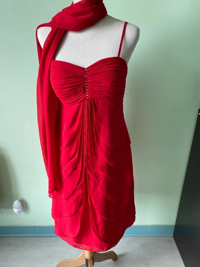 Robe de cocktail soirée et son écharpe