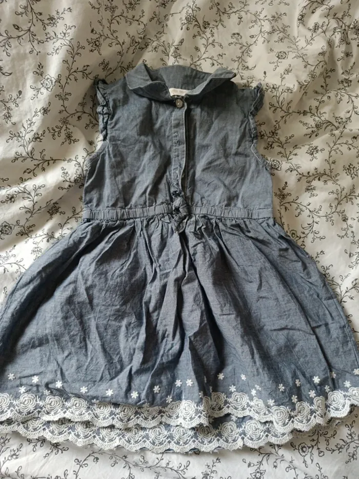 Robe Miss Images bleu gris broderies