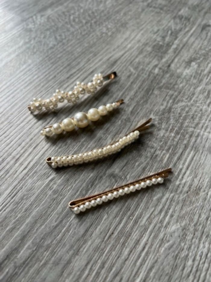 Barrettes perles cheveux