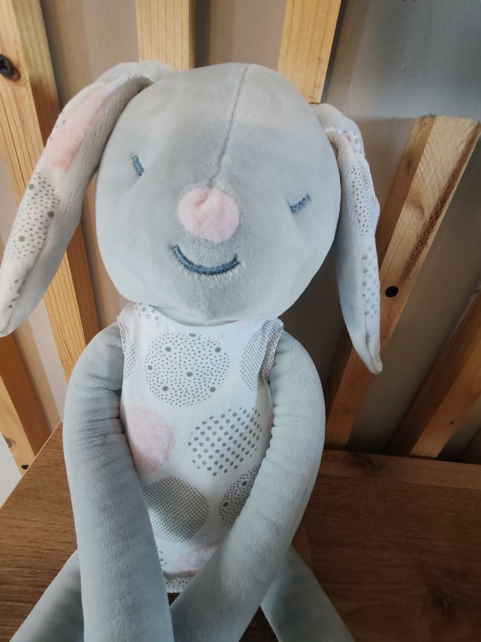 Lapin obaibi gris et rose avec robe neuf avec étiquette - photo numéro 2