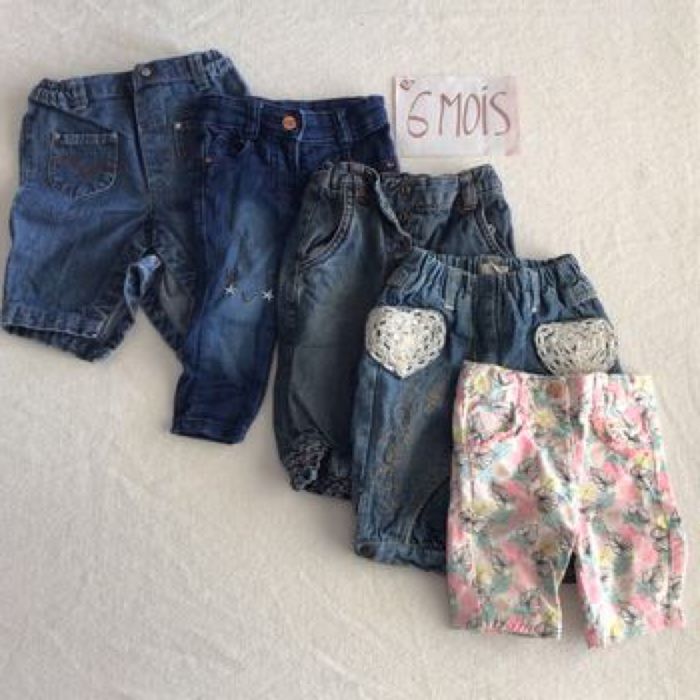 Lot 5 jeans fille 6 mois