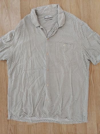 Chemise homme manche courte blanche à fleur mango taille L
