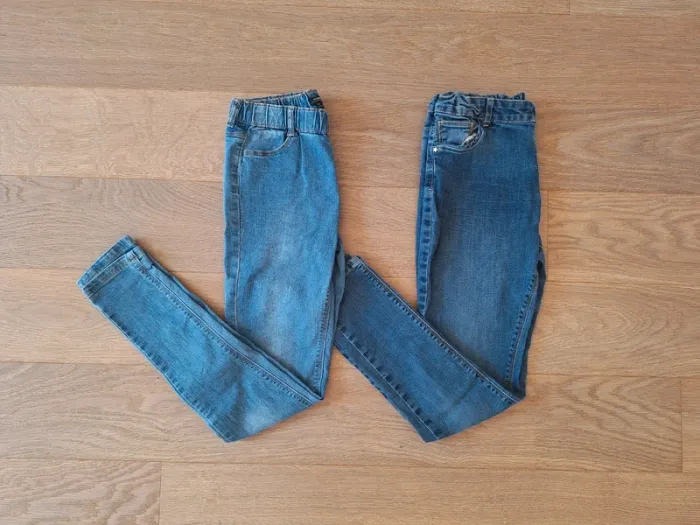 Lot 2 Jean Vertbaudet et Kiabi bleu foncé enfant fille 12 ans