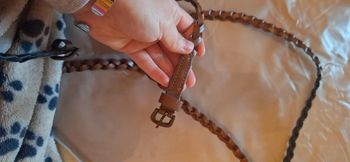 Ceinture fine maron tressée