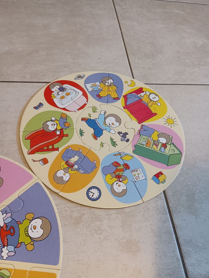 2 puzzles a assembler T'choupi ma journée a assembler - photo numéro 4