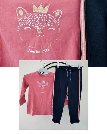 36 mois 3 ans ensemble teeshirt tape a l'oeil et pantalon Gémo