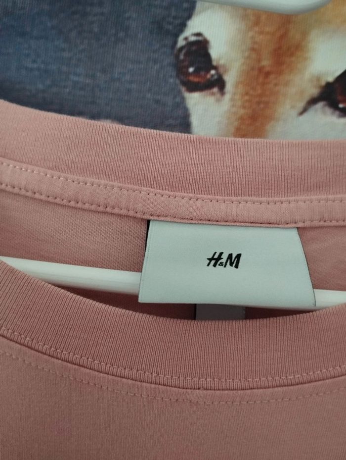 🥥Tee-Shirt Unisexe Rose Pastel H&M Taille XL🥥 - photo numéro 11