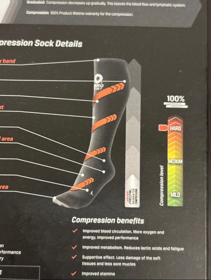 Zero Point Intense Compression Socks – Orange Taille M (neuves dans leur boîte) - photo numéro 4