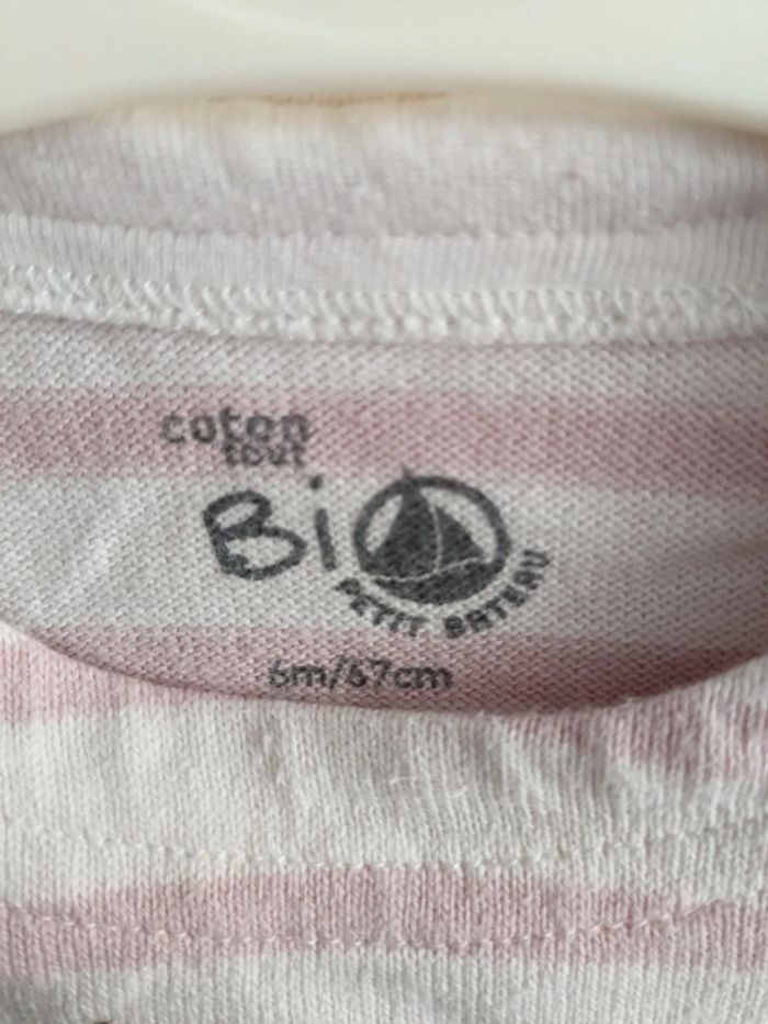 Robe 6 mois rayée blanche et rose - photo numéro 2