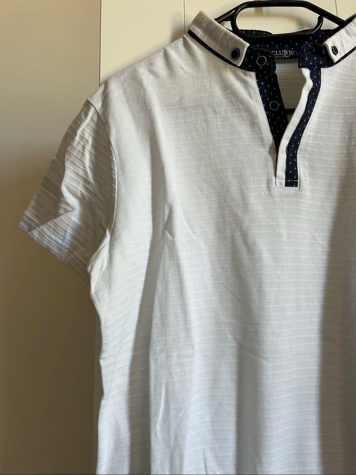 Polo blanc à détails Homme Club Ju Tailles M-L - photo numéro 2