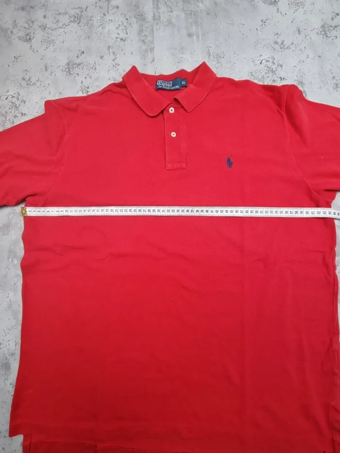 Polo Ralph Lauren rouge logo bleu – Taille XL Homme (mesures en photos) - photo numéro 11
