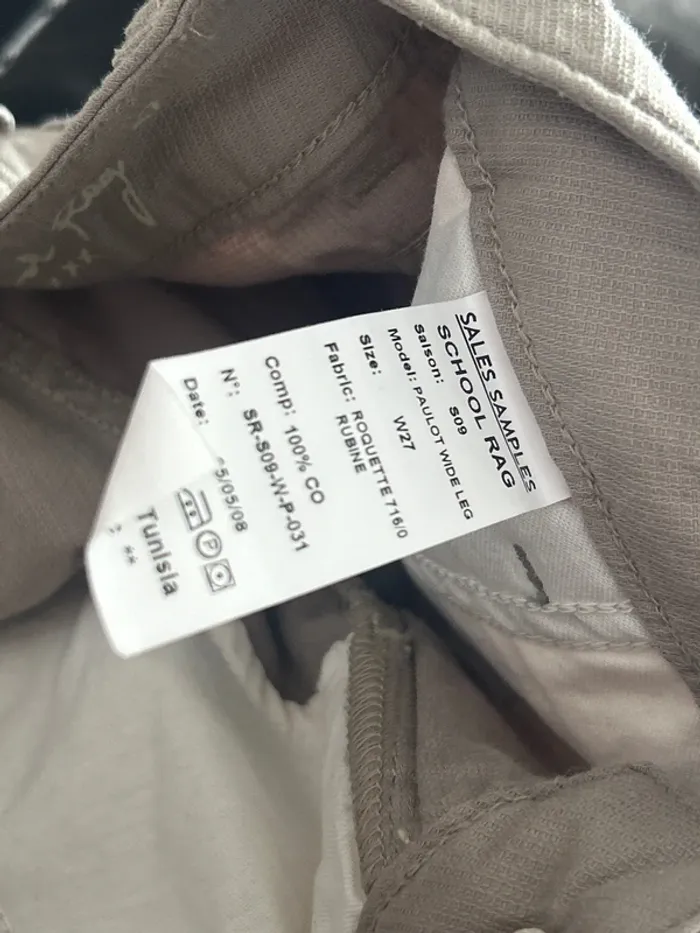 Pantalon School rag Paulot wide leg kaki/beige bootcut casual 27 - photo numéro 5