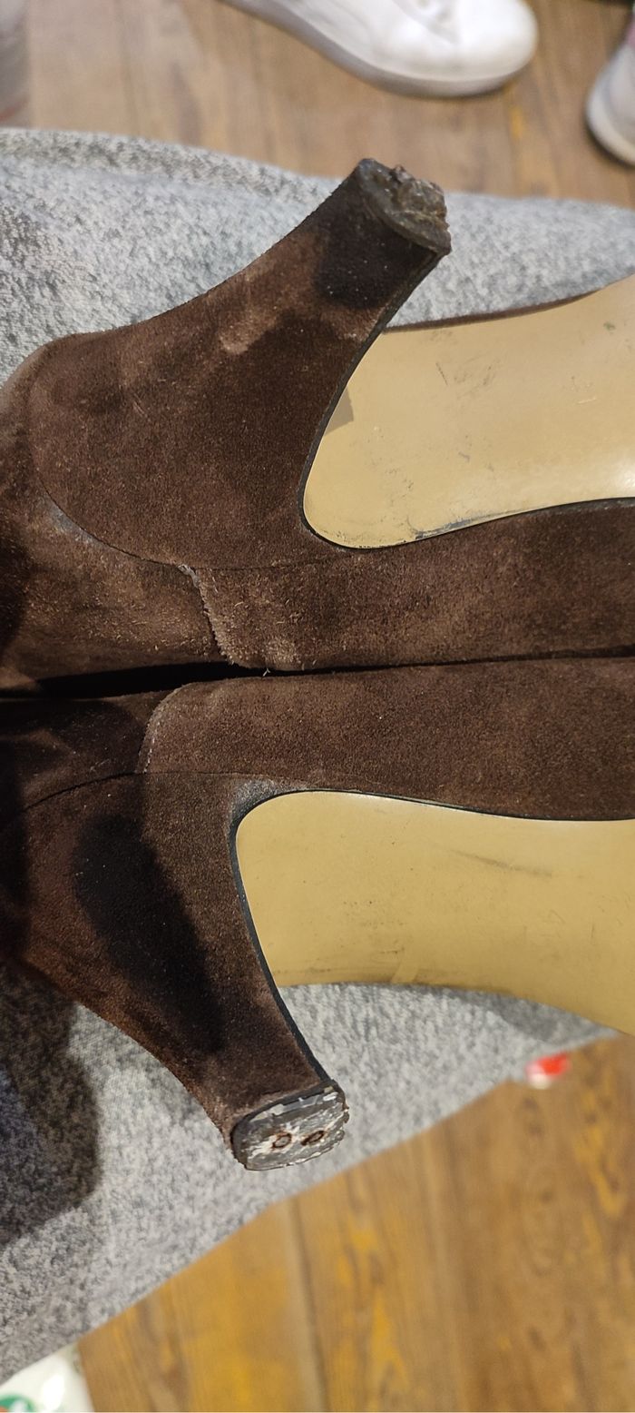 Bottes à talons aiguilles marron avec fourrure - Taille 41 - photo numéro 6