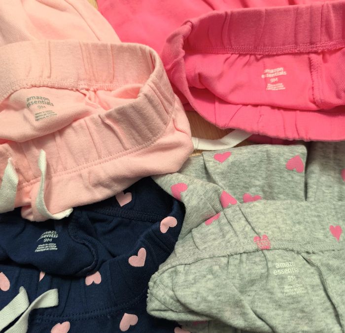 Lot de 4 pantalons légers / jogging Fille Amazon Essentials - Taille 9 mois - photo numéro 3