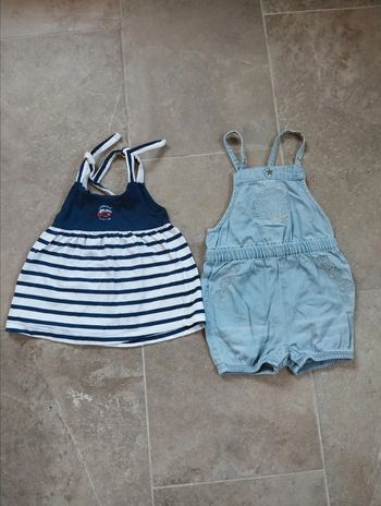 Lot robe et combinaison fille 18 mois