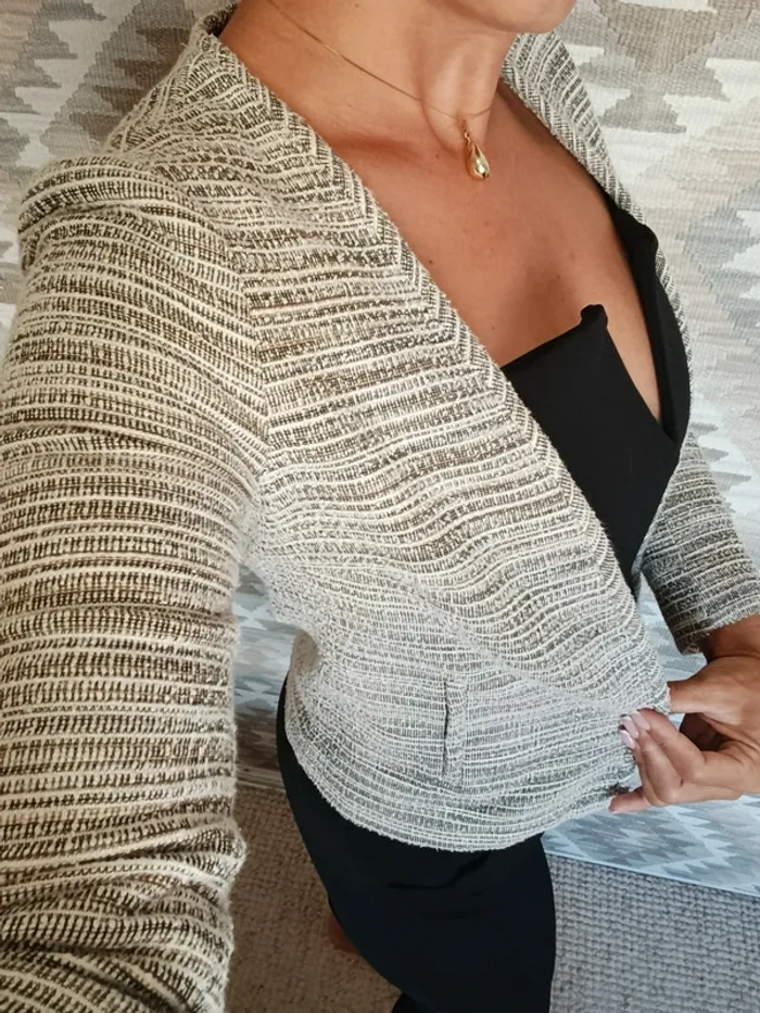 Veste Blazer cardigan en tweed Mango S