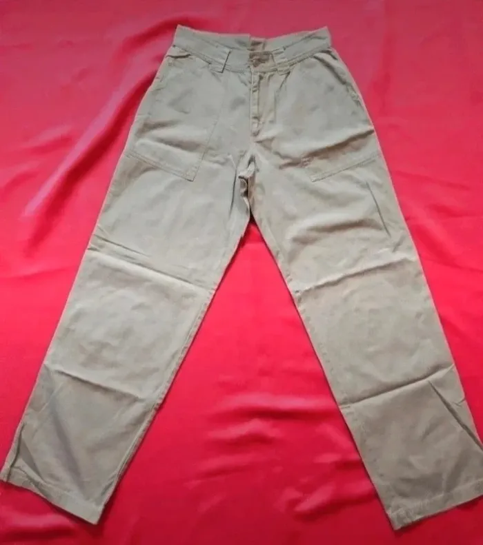 Pantalon kaki jambe large type cargo buggy