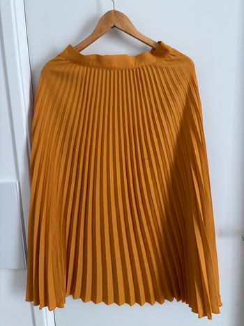 Jupe longue plissée jaune moutarde S