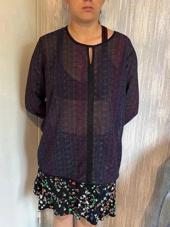 Blouse manche longue transparente taille 44 marque bare •