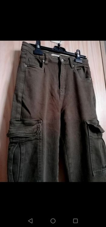Jeans cargo vert kaki