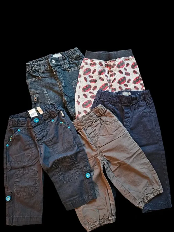 Lot de 5 pantalons - 12 mois - photo numéro 2