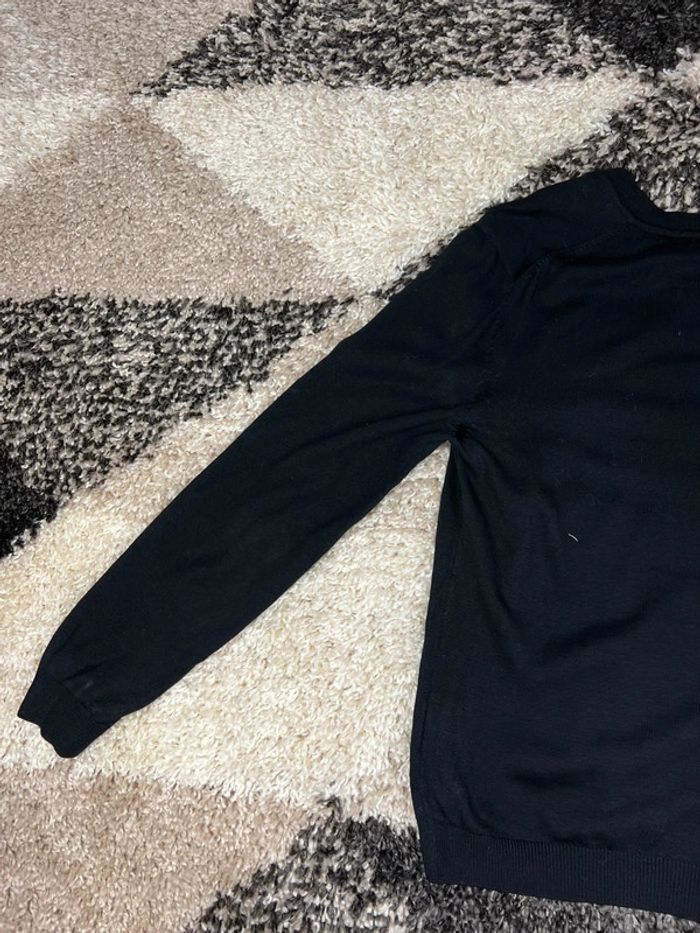 Pull Lacoste col V noir en coton taille XL femme - photo numéro 8