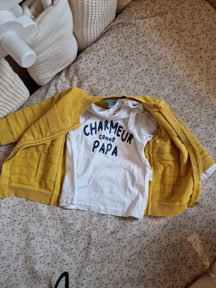 Ensemble gilet haut manche longue 6 mois - photo numéro 4