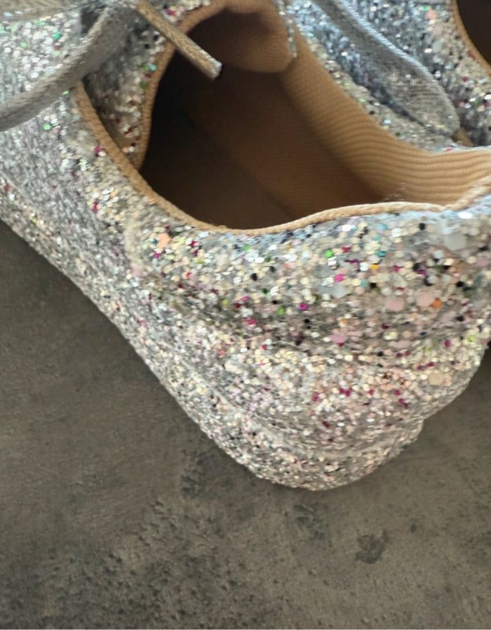Baskets femme argenté à paillettes brillante taille 36 sneakers argent pailletée - photo numéro 4