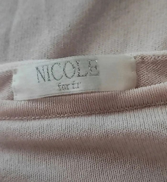 🌸haut manches longues rose poudré avec lacets taille 36 38 extension marque Nicole - photo numéro 4