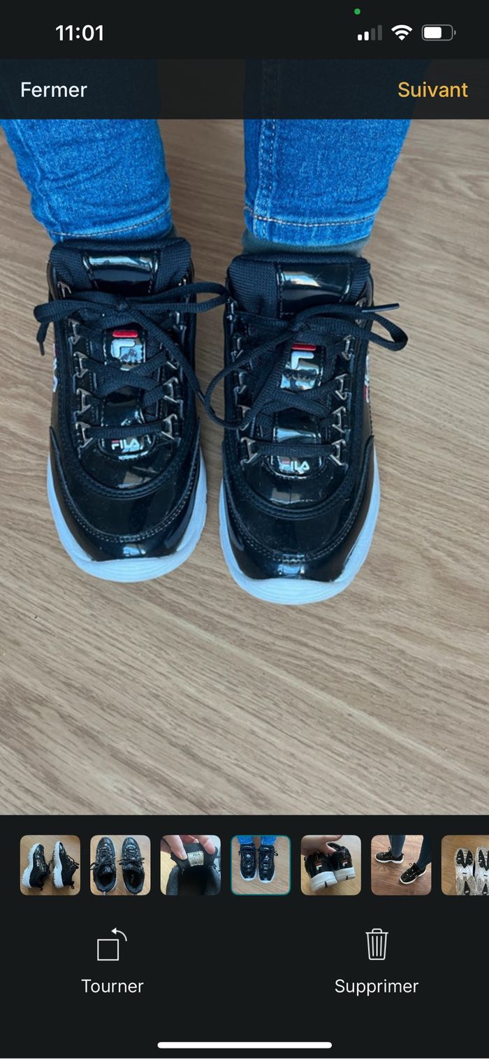 Baskets Fila noires vernies - photo numéro 4