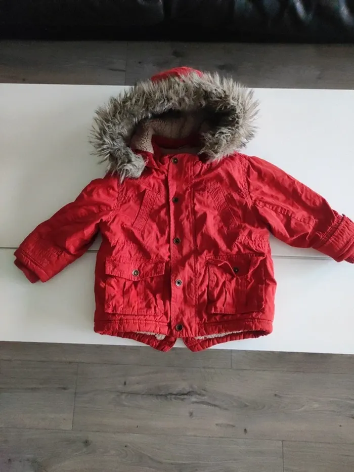 Manteau hiver Vertbaudet rouge 3 ans - photo numéro 2
