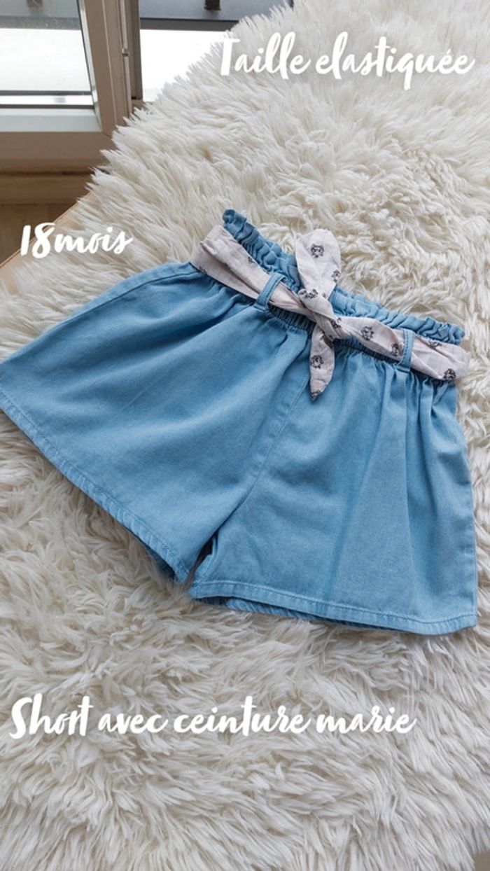 Short avec ceinture marie 18 mois Disney