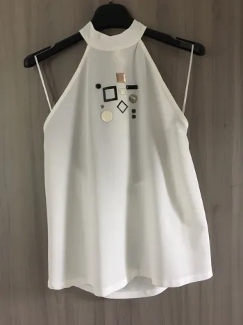 Top dos nu blanc T.38 zara