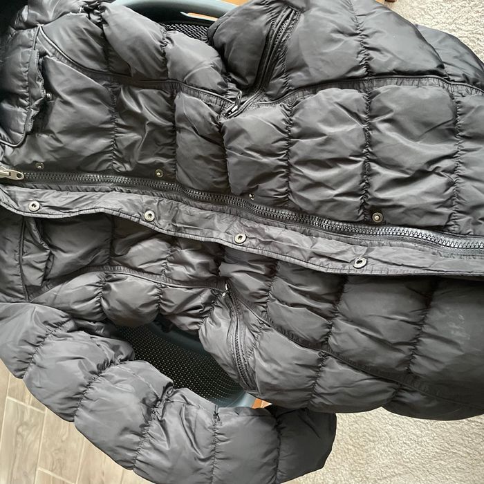 Doudoune noire femme M longue avec fourrure amovible duvet/plume, coupe cintrée, poches zippées V065 - photo numéro 3