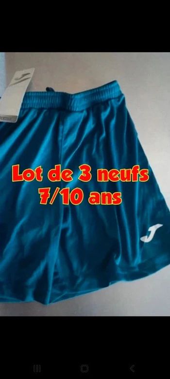 3 shorts neufs Joma 7/10 ans 3/4 xs